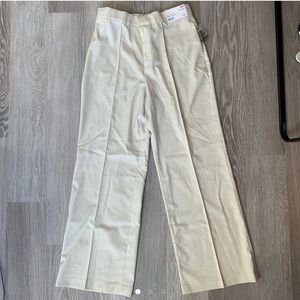 UNIQLO off white wide-leg high waisted trousers